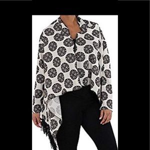 Black & White Fringed Shrug Size:One SIZE